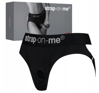 czarne sexowne majtki push up strap-on uprząż S